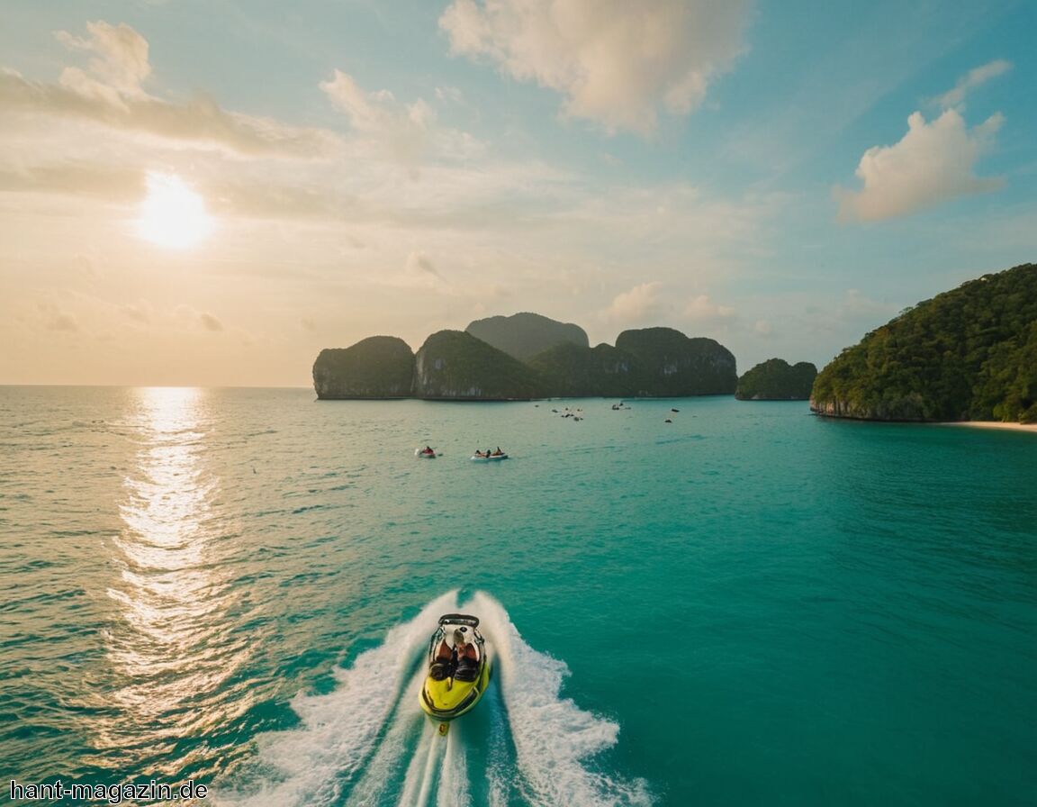 Abenteuerliche Aktivitäten wie Jetski und Parasailing - Flitterwochen Phuket » Paradiesische Strände in Thailand genießen
